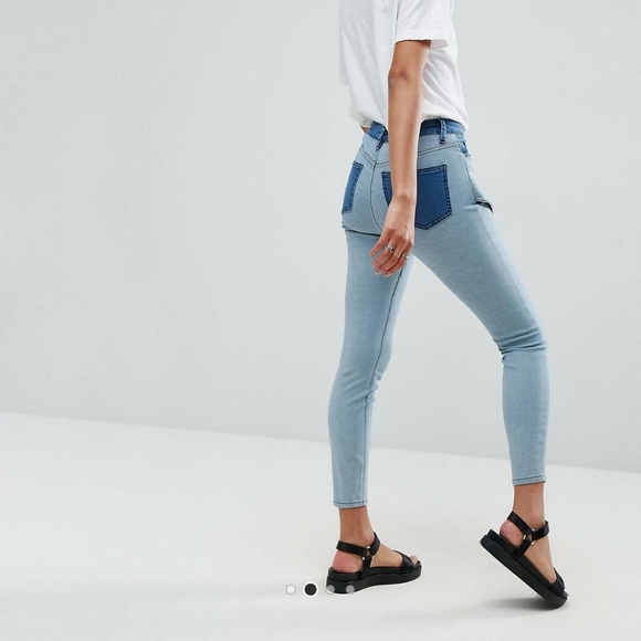 ASOS Ridley High waist Skinny Inside Out Jeans 32 - Picture 2 of 4